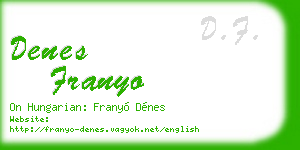 denes franyo business card